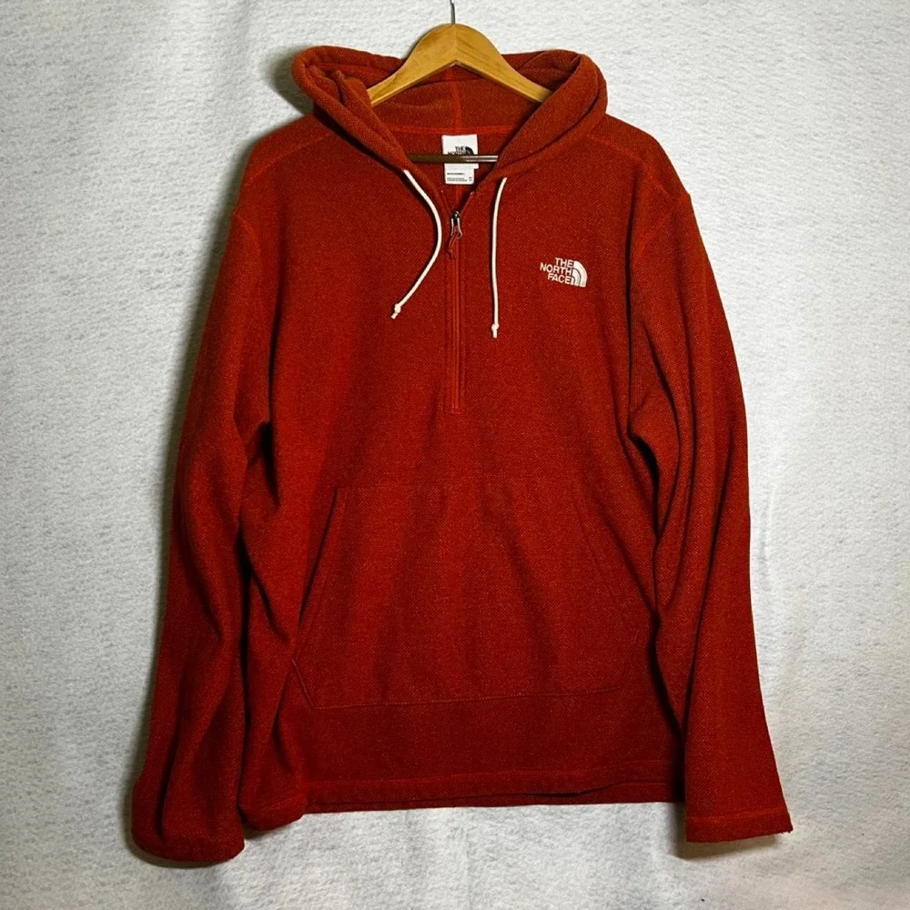North Face Men's XXL Orange Pullover Hoodie